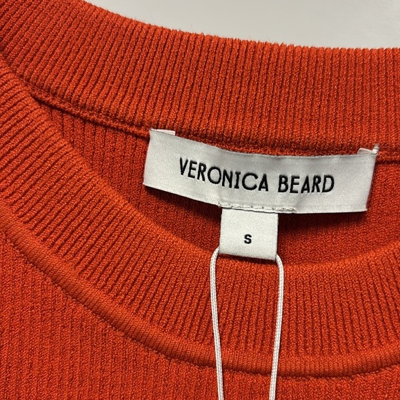 NWT Veronica Beard Deep Orange Women's Moulin ribbed knit size Small - Picture 3 of 8
